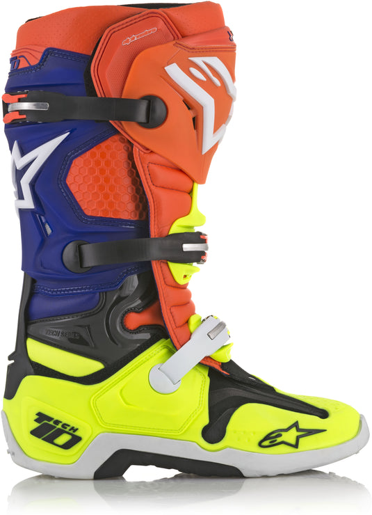 TECH 10 BOOTS ORANGE/BLUE/WHITE SZ 10 2010014-475-10 image 3