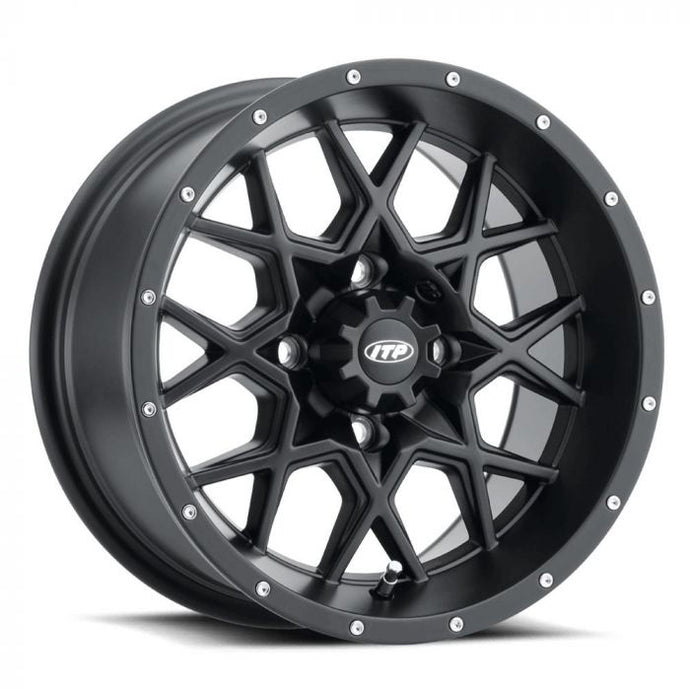 ITP HURRICANE WHEEL, GLOSS BLACK AND MACHINED , 18X6.5 , 4/137