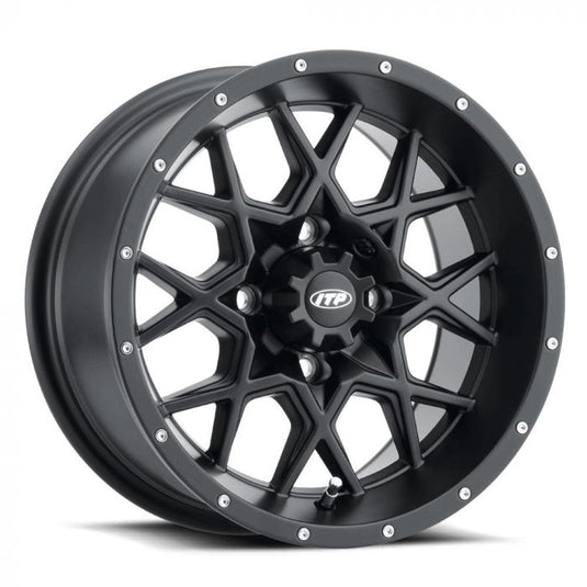 ITP HURRICANE WHEEL, GLOSS BLACK AND MACHINED , 20X6.5 , 4/156