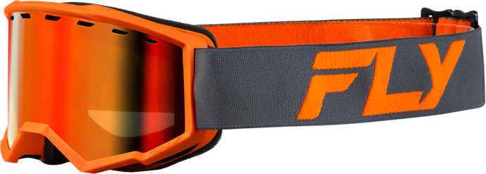 YTH FOCUS SNOW GOGGLE CHAR/ORG W/ RED MIRROR/AMBER LENS FLB-24FY3 image 1