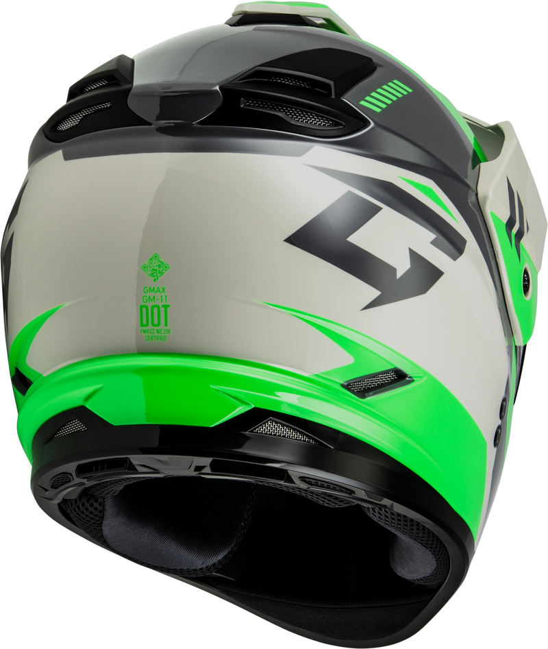Load image into Gallery viewer, GM-11S RONIN SNOW HELMET W/ ELEC SHIELD GREEN/GREY MD A41151165 image 4

