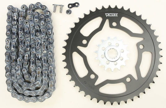 SPROCKET/CHAIN KIT STL/STL 15/45T SIL SX3 520-114L BLK CK6291 image 1