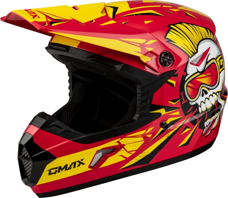 Load image into Gallery viewer, YOUTH MX-46Y UNSTABLE HELMET RED/YELLOW YL D3465232 image 1
