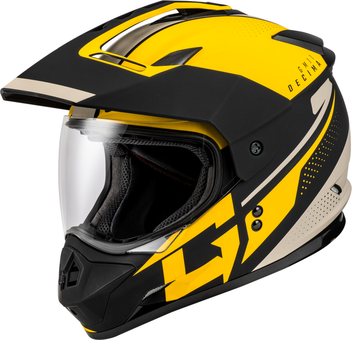 GM-11 DECIMA HELMET MATTE BLACK/YELLOW/GREY XS A11161223 image 1