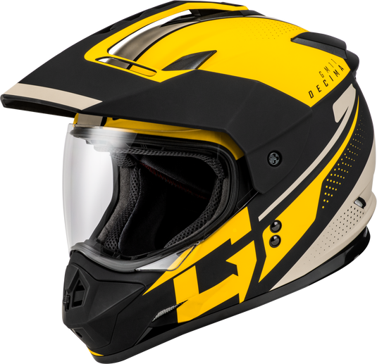 GM-11 DECIMA HELMET MATTE BLACK/YELLOW/GREY XS A11161223 image 1