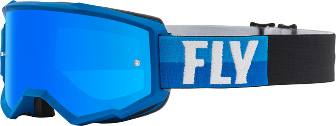 ZONE YOUTH GOGGLE BLUE/BLACK W/SKY BLUE MIR/SMK LENS W/POST FLC-039 image 1