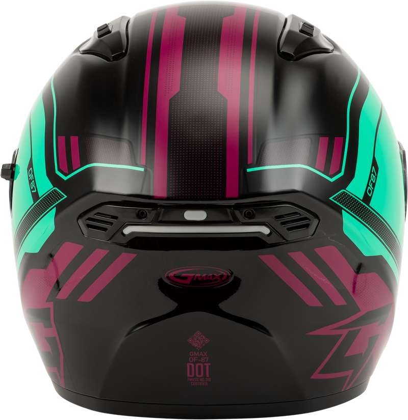 Load image into Gallery viewer, OF-87 DUKE HELMET W/LED LIGHT BLK/AQUA/CORAL XS O11871173 image 5
