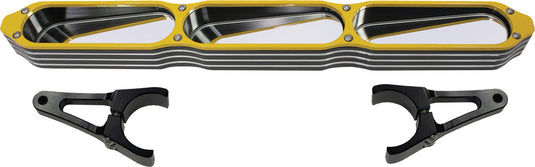 3-PANEL REAR VIEW MIRROR W/BEZEL YELLOW 2