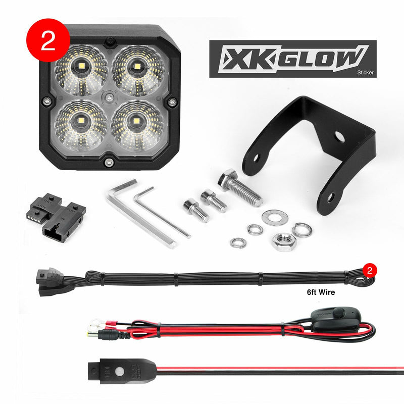 Load image into Gallery viewer, 20W RGB POD LIGHTS FLOOD BEAM PR XK065001-FL-KIT image 2
