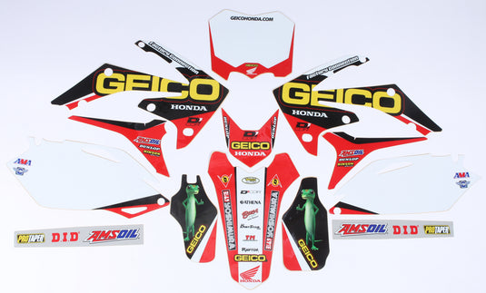 16 GEICO HONDA COMPLETE GRAPHIC KIT WHITE 20-10-930 image 1