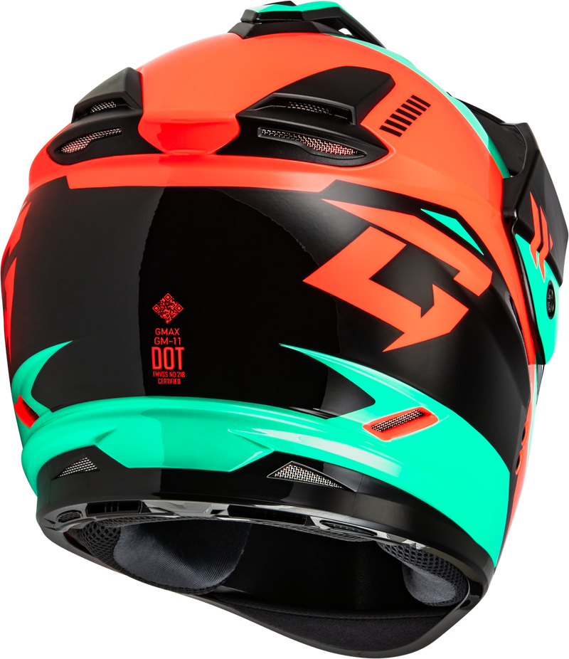 Load image into Gallery viewer, GM-11 RONIN HELMET BLACK/AQUA/CORAL XS A11151173 image 4
