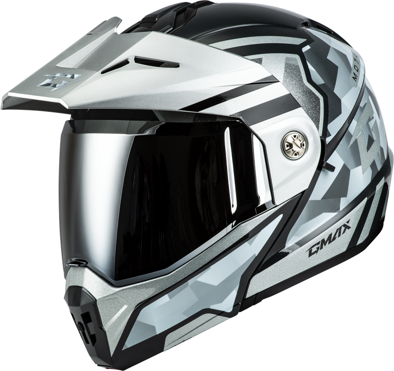 Load image into Gallery viewer, MD-74 STRIKER MODULAR HELMET W SLVR SHIELD SLVR/BLU MTLC 3X M17411079 image 1
