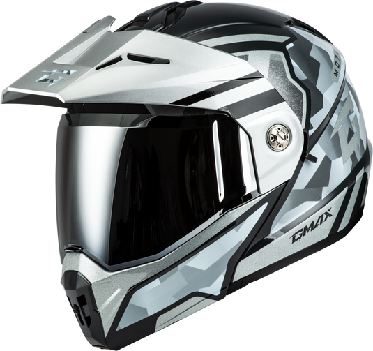 MD-74 STRIKER MODULAR HELMET W SLVR SHIELD SLVR/BLU MTLC 3X M17411079 image 1