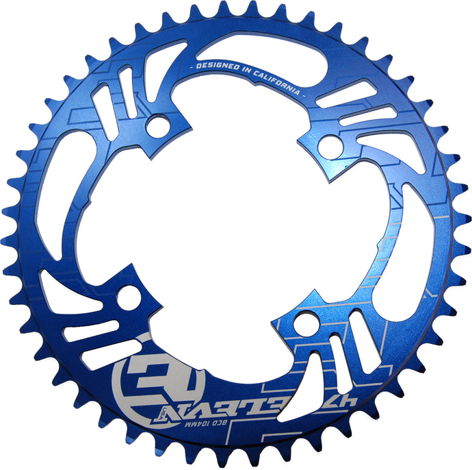 4-BOLT FLOW CHAINRING BLUE 44T ELCRF444BLBL image 1