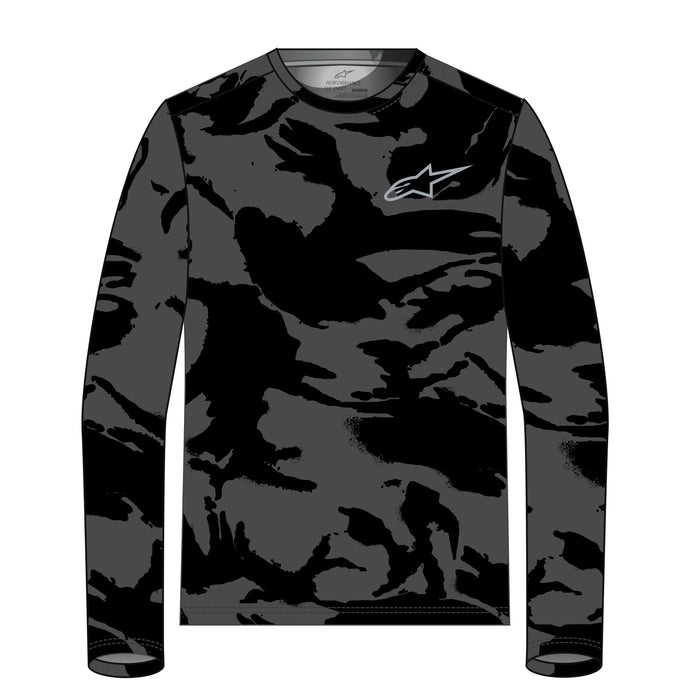 CAMO PERFORMANCE LS TEE BLACK/CAMO LG 1214-71010-160-L image 1