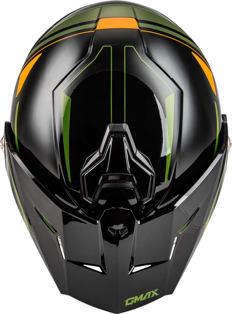 Load image into Gallery viewer, MD-74S SPECTRE SNOW HELMET W/ ELEC SHIELD BLACK/GREEN 2X M107421098 image 3
