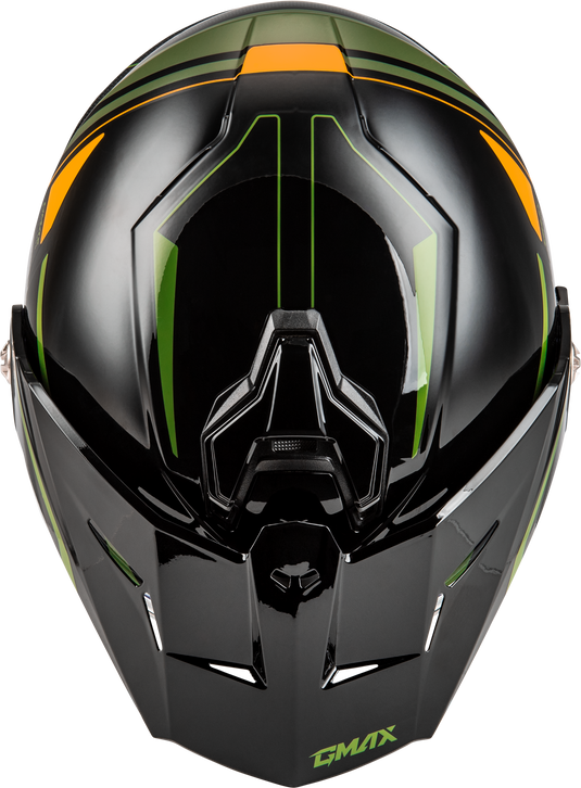MD-74S SPECTRE SNOW HELMET W/ ELEC SHIELD BLACK/GREEN SM M107421094 image 3