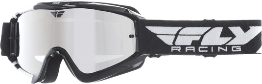 ZONE YOUTH GOGGLE BLACK/WHITE W/ CHROME/SMOKE LENS 37-3026 image 1