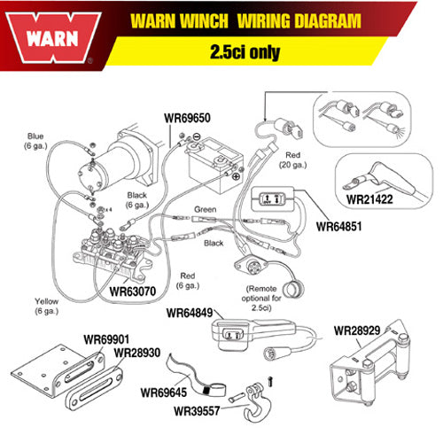 WARN 6 GAUGE CABLE - BLACK - 36