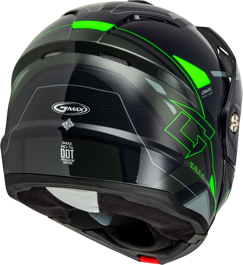 Load image into Gallery viewer, MD-74S SPECTRE SNOW HELMET W/ ELEC SHIELD GREY/NEON GREEN SM M10742764 image 4
