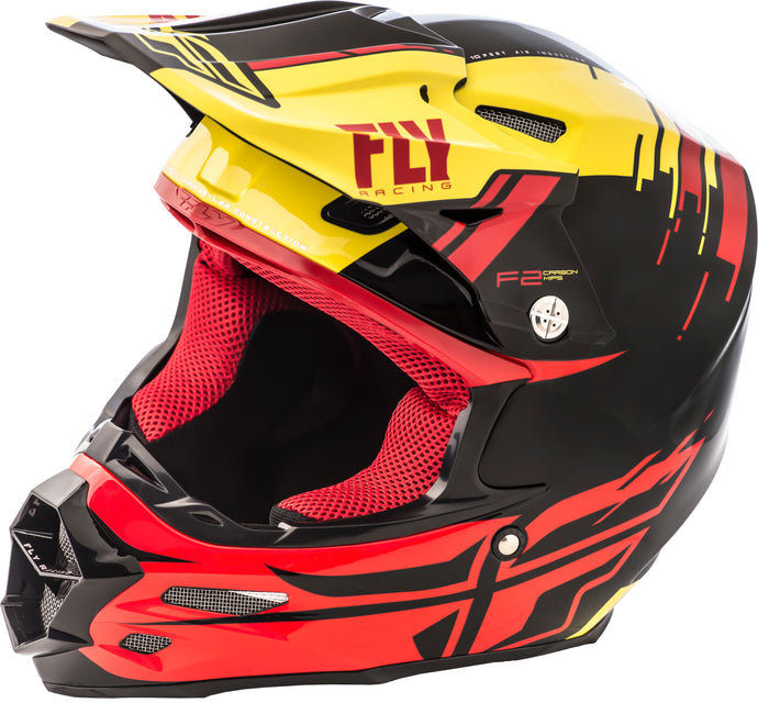 F2 CARBON PIECK REPLICA HELMET YELLOW/RED/BLACK XL 73-4098-8-X image 1