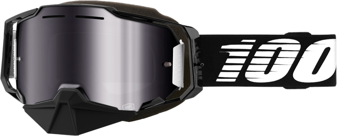 ARMEGA SNOWMOBILE GOGGLE BLACK MIRROR SILVER FLASH LENS 50008-00001 image 1
