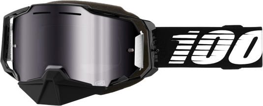 ARMEGA SNOWMOBILE GOGGLE BLACK MIRROR SILVER FLASH LENS 50008-00001 image 1