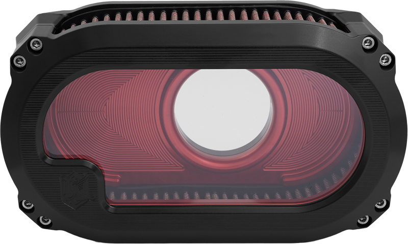 Load image into Gallery viewer, NXT LVL TC AIR CLEANER W/GLASS BLACK W/RED NXT-03BR image 1
