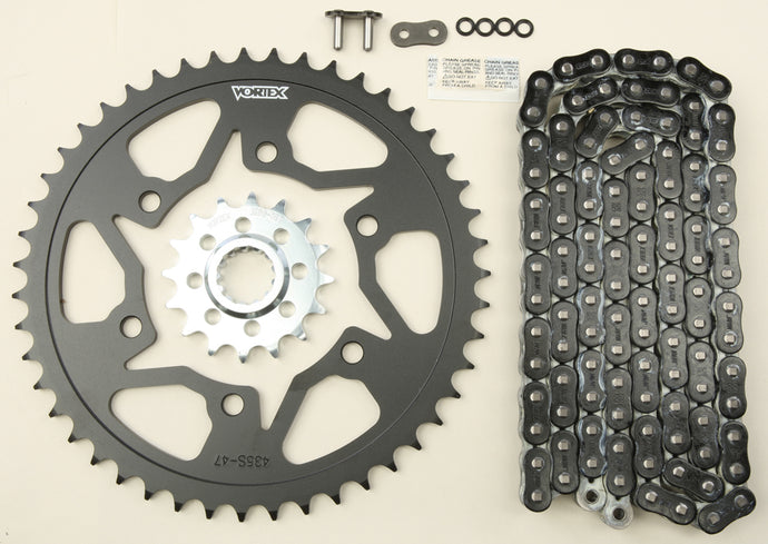 SPROCKET/CHAIN KIT STL/STL 16/47T SIL RX3 520-116L BLK CK6361 image 1