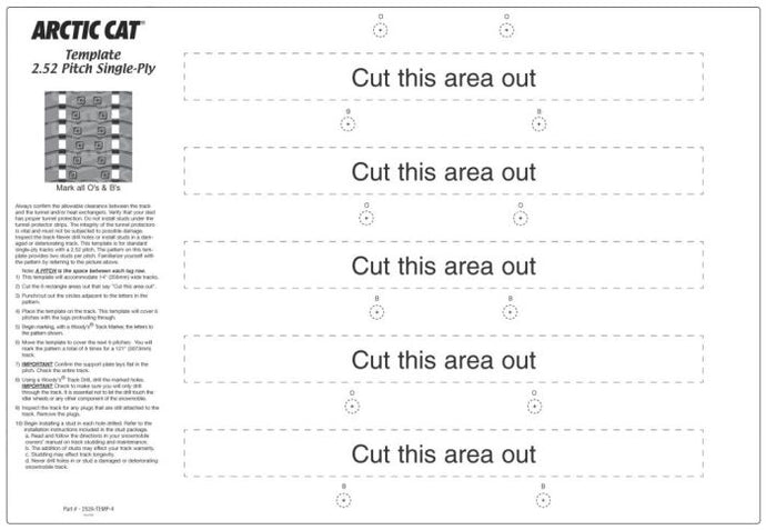 2.52 PITCH SINGLE PLY ARCTIC CAT TEMPLATE FOR 14