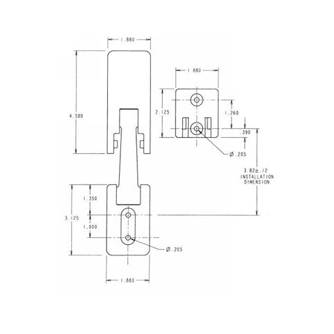 9" RUBBER/POLYMER DRAW LATCH