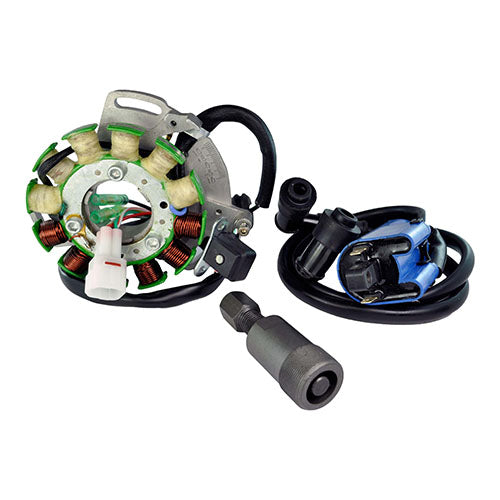 RMSTATOR KIT STATOR 100 W + EXT IGN COIL + BACKPLATE + PULLER