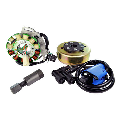 RMSTATOR KIT STATOR 100 W + EXT IGN COIL + FLYWHEEL + PULLER