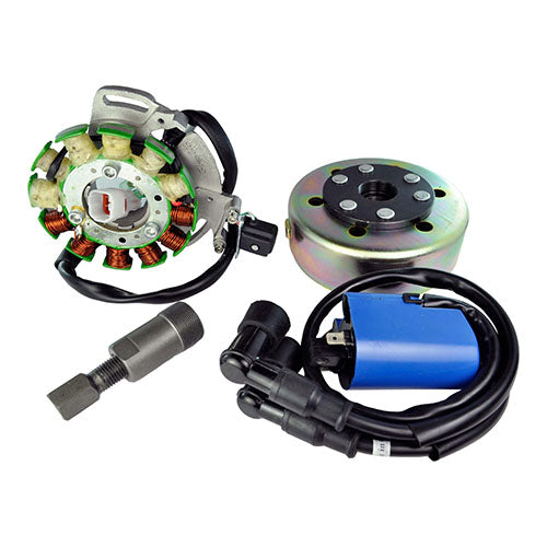 RMSTATOR KIT STATOR 100W EXT IGN COIL + FLYWHEEL + PULLER