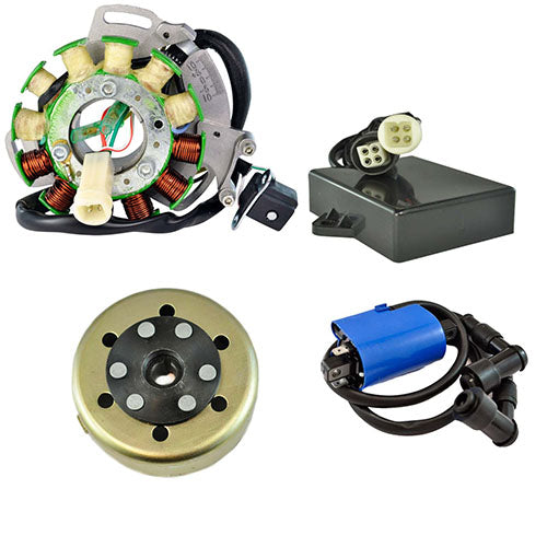 RMSTATOR KIT STATOR 100W + HP CDI + EXT IGN COIL + FLYWHEEL