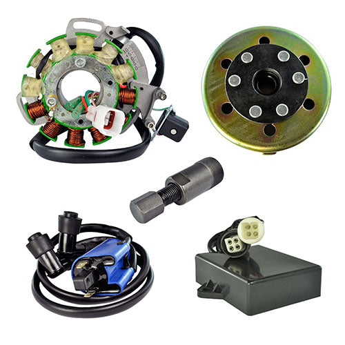 RMSTATOR STATOR 100W CDI +COIL+ BACKPLATE + FLYWHEEL + PULLER