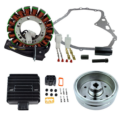 RMSTATOR KIT FLYWHEEL + PULLER+ STATOR + VOLTAGE REG + GASK