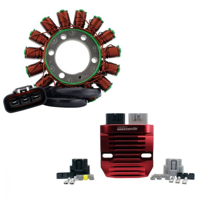 RMSTATOR KIT GENERATOR STATOR + RED MACHINED ALU MOSFET REG