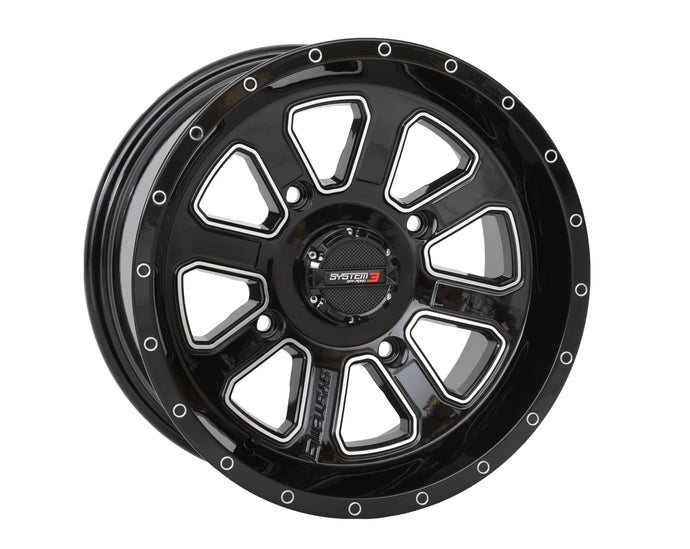 ST4 WHEEL 14X7 4+3 (+10MM) 4/156 GLOSS BLACK/MACHINED 14S3-4156 image 1