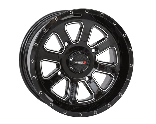 ST4 WHEEL 14X7 4+3 (+10MM) 4/156 GLOSS BLACK/MACHINED 14S3-4156 image 1