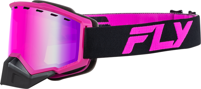 FOCUS SNOW GOGGLE BLACK/PINK W/ PINK MIRROR/ROSE LENS FLB-24F9 image 1