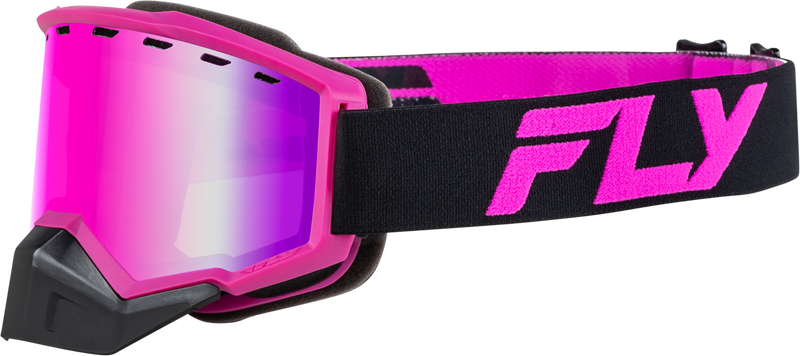 Load image into Gallery viewer, FOCUS SNOW GOGGLE BLACK/PINK W/ PINK MIRROR/ROSE LENS FLB-24F9 image 1
