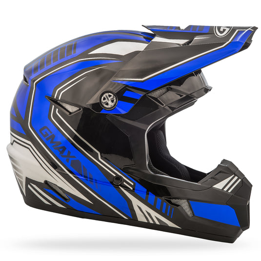 YOUTH MX-46Y OFF-ROAD UNCLE HELMET BLACK/BLUE YM G3467211 TC-2 image 2