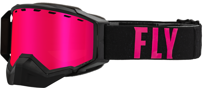 Load image into Gallery viewer, ZONE PRO SNOW GOGGLE BLK/PINK W/ PINK MIR/PLRZD SMOKE LENS 37-50336 image 1
