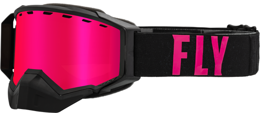 ZONE PRO SNOW GOGGLE BLK/PINK W/ PINK MIR/PLRZD SMOKE LENS 37-50336 image 1