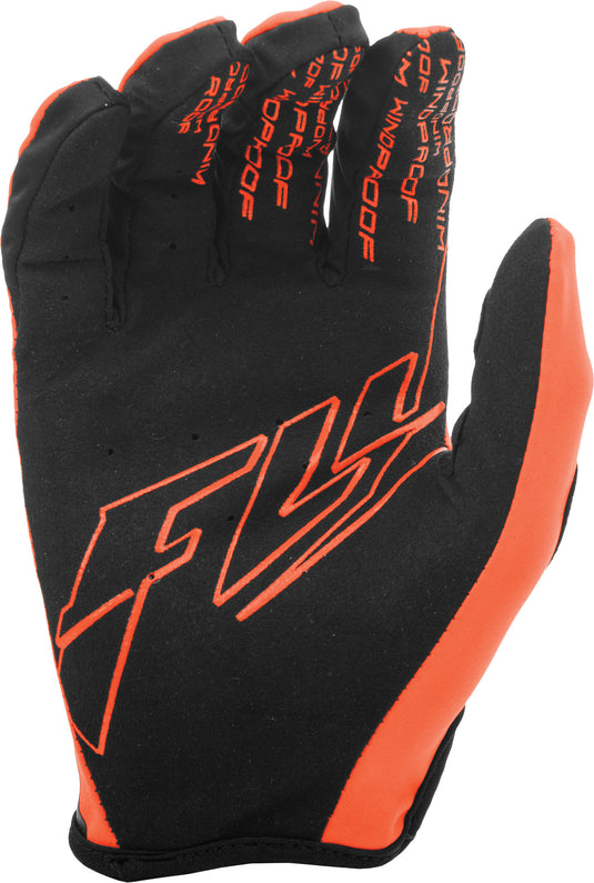 YOUTH WINDPROOF GLOVES BLACK/ORANGE SZ 06 371-14806 image 2