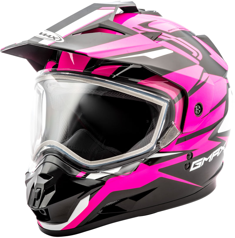 Load image into Gallery viewer, GM-11S DUAL-SPORT VERTICAL SNOW HELMET BLK/NEON PINK XS G2111403 TC-14 image 1

