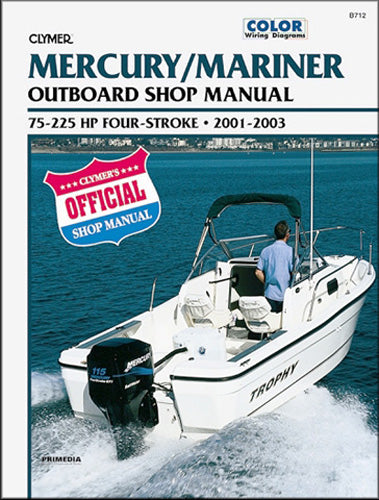 CLYMER MANUAL, MERC 4-STROKE OB 75-225HP 01-03