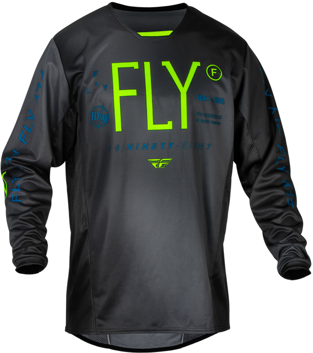 YOUTH KINETIC PRODIGY JERSEY CHARCOAL/NEON GRN/TRUE BLU YS 377-526YS image 1