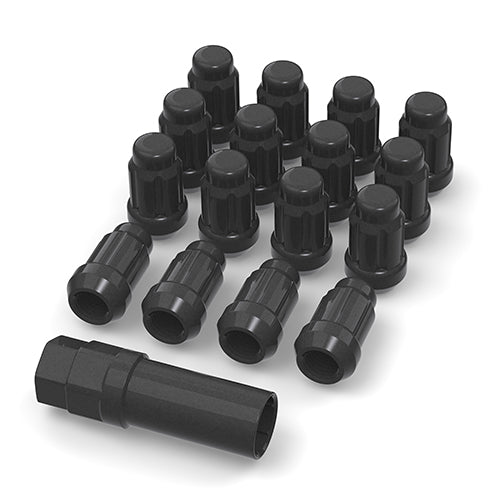 LUG NUT SET BLACK WITH KEY & VALVE STEM 12X1.5 (16PCS)